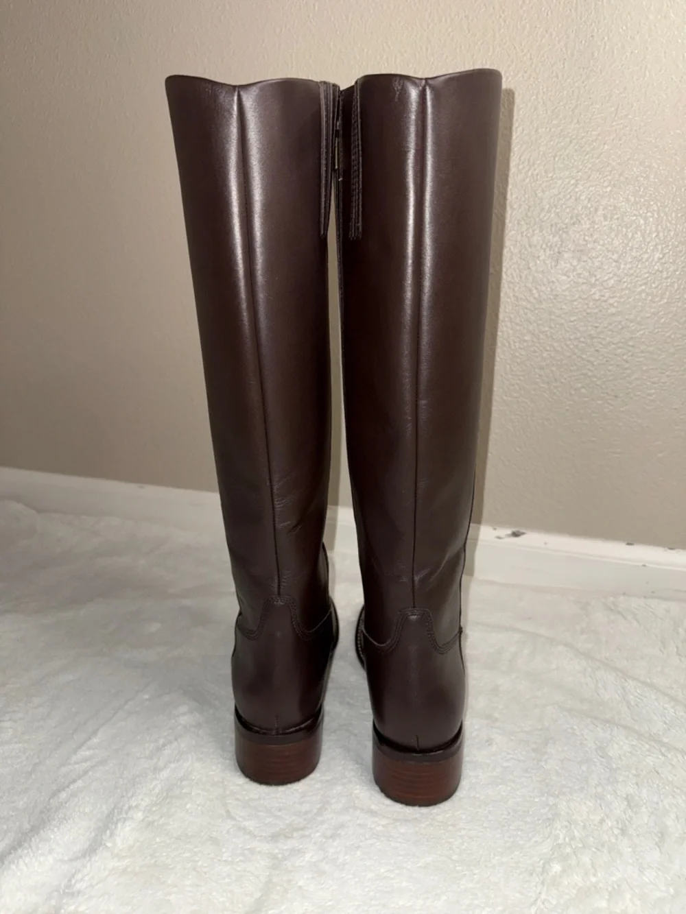 Blonde Freya Waterproof Java Brown Leather Knee-High Riding Boots - Sz 9M, NWOB